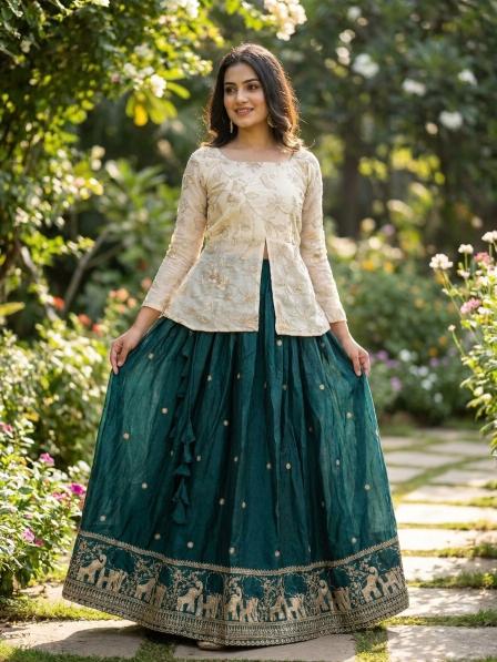 PREMIUM READYMADE LW 7168 Fendy Silk Green  Bulk lehenga choli purchase